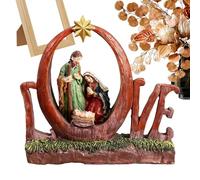 Siuwddee Figurines en Résine De Crèche De Noël,Statue Religieuse de la Naissance de Jésus,Décoration de la Sainte Famille Nativité | pour Décoration Intérieure Table De Chevet Bureau Étagère