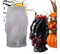 Siuwddee Moule À Bougie Crâne | Moule Crâne 3D Main Fantôme En Silicone - Décor Halloween Fournitures Fête Pour Adultes Femmes Hommes Famille Amis Ados