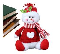 Siuwddee Peluche Bonhomme de Neige,Décoration de Collectionnable Assise - Figurine de Bonhomme de Neige pour Cheminée | pour Bureau Etagère Intérieur Maison Bureau Vacances Hiver Cheminée Manteau de