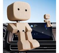 Siuwddee Poupées en Bois Qui Secoue Les Pieds Accessoire Voiture Interieur Decoration Voitures Poupées en Bois Faite À La Main Figurine Tableau De Bord Deco Voiture Interieur Figurin,8x5cm