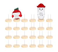 Siuwddee Support En Bois Pour Poupée - Support en Bois pour Poupée Crochet Socle d'Exposition | 24 Pièces Aiguille Double Et Simple Base,Pour Figurines Animaux Personnages Action