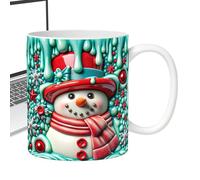 Siuwddee Tasse Bonhomme de Neige,Tasses à Café Céramique de Noël - Mug 3D Bonhomme de Neige 35cl avec Anse pour Thé Chocolat Cadeau
