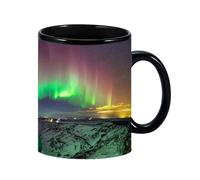 Siuwddee Tasse révélatrice à changement de chaleur, tasse à café à transformation de couleur | Tasse révélatrice de changement de chaleur en céramique | en céramique au design Northern Lights