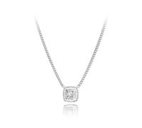 SiVaji Collier Pendentif Argent Bijoux Hommes Femmes Necklace Colliers Pendentifs Carrés Scintillants Pour Femmes Collier Ras De Cou Chaîne N22105P