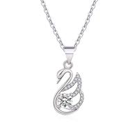 SiVaji Necklace Collier Pendentif Argent Bijoux Hommes Femmes Necklacecollier Décoré Court Cygne Pendentif Vintage Fête De Mariage Pendentif en Or Blanc [sans Chaîne]