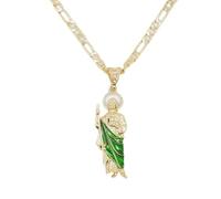 SiVaji Necklace Collier Pendentif Argent Bijoux Hommes Femmes Necklacecollier Pendentif San Judas Chaîne Doré-Couleur