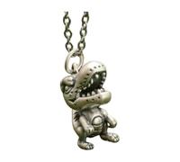 SiVaji Necklace Collier Pendentif Argent Bijoux Hommes Femmes Necklacerétro Petit Dinosaure Pendentif Collier Hommes Femmes Punk Casual Party