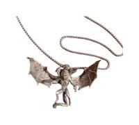 SiVaji Necklace Collier Pendentif Argent Bijoux Hommes Femmes Necklacetête De Dragon Chauve-Souris Ailes Sky Wolf Pendentif Collier pour Hommes Femmes