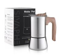 Sivaphe Cafetière à expresso 2 tasses 100ML (sans induction), cuisinière machine à expresso, cafetière expresso en acier inoxydable cafetière moka fabricant d'expresso, sans aluminium