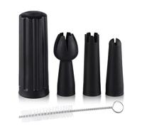 Sivaphe Pièces de rechange pour siphon à crème fouettée, embouts décoratifs et cartouche de gaz noir, têtes de distributeur de crème fouettée avec support de chargeur