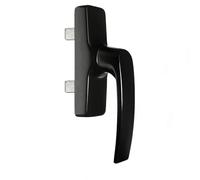 Sivenci - Poignée Battante en Aluminium | Crémone Carrée Série Européenne | Poignée Intérieure à 2 Pales | Couleur Noire | Droite