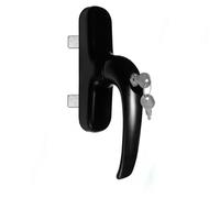 Sivenci - Poignée Cremonese Avec Serrure | Ouverture Intérieure pour Portes et Fenêtres en Aluminium | Poignée avec clé ouverture intérieure 2 pales | Couleur Noire | Ouverture Intérieure Droite