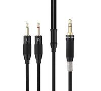SIVGA - câble d'origine pour casque Audio Robin SV021, Oriole, Phoenix - connecteur 3,5mm stéréo (côté source) vers 2x 2,5mm mono (côté casque) - Couleur NOIR