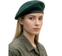 Sivi Béret parisien iconique - Casquette style militaire, mode inspirée du Che Guevara, béret français en laine pour homme et femme, vert, M (taille unique)