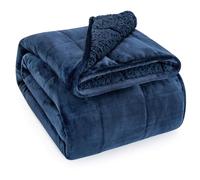 Sivio Couverture lestée 7 kg 120 x 180 cm, Sherpa Double Simple, Douce et Moelleuse et Chaude, en Sherpa, pour canapé, lit, Couverture en Polaire Moelleuse, Bleu Marine