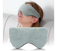 Sivio Masque de nuit lesté chauffable & réfrigérable - Coussin pour les yeux avec perles de silice, sangle réglable, coton occultant pour un sommeil réparateur (Gris)