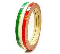siviwonder Bandes décoratives italiennes vertes, blanches, rouges, brillantes, 5 mm de large et 10 m de long, pour voiture, bateau, jet ski, modélisme, ruban adhésif décoratif