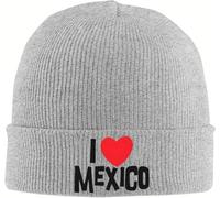 SIVMZFYQEL Classique 2025 J’Aime Le Mexique Chapeau tricoté Bonnets pour Hommes Femmes Chapeau d’Hiver Acrylique Casquettes décontractées mexicaines