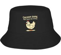 SIVMZFYQEL Classique Drôle Poulet Jeu Ne Regardez Pas Le Poulet Poulet Seau Chapeau pour Unisexe Pêcheur Chapeaux Caps Street Style Graphique Chapeaux de Soleil