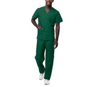 Sivvan Tenue Médicale Unisexe Classique - Blouse Col en V & Pantalon à Cordon - S8400 - Hunter Green - M
