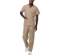 Sivvan Tenue Médicale Unisexe Classique - Blouse Col en V & Pantalon à Cordon - S8400 - Khaki - S