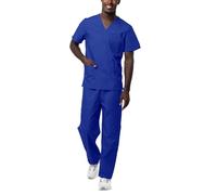 Sivvan Tenue Médicale Unisexe Classique - Blouse Col en V & Pantalon à Cordon - S8400 - Royal Blue - XL