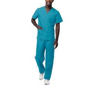 Sivvan Tenue Médicale Unisexe Classique - Blouse Col en V & Pantalon à Cordon - S8400 - Teal Blue - M