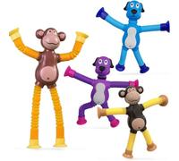 SIVZUMO 4 pcs Jouets sensoriels de Jouet de Girafe, Jouet Girafe Télescopique avec Ventouse, éducatif Amusant de soulagement du Stress, jouet sensoriel, jouet ventouse, jouet ventouse bebe - Lion