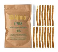 Siwak Naturel 15X + Étui OFFERT* Miswak Brosse à Dents Naturelle en bois d'Araq Blanchiment Dentaire et Fraîcheur Nettoyante et Désinfectante - Zéro déchet Biodégradable