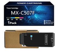 SIWANYS MX-C507F MX-C407F Cartouche de Toner Compatible pour Sharp MX-C50TB MX-C50TC MX-C50TM MX-C50TY MX-C407F Imprimantes avec Puce,Cyan-1 Pack