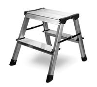 siwitec Escabeau 2 x 2 marches en aluminium - Échelle légère en aluminium accessible des deux côtés - Charge maximale : 150 kg - Certifié TÜV