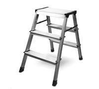 Siwitec Escabeau Pliable en Aluminium - 2 x 3 Marches, Accessible des Deux Côtés, Échelle Domestique Jusqu'à 150 kg, Certifié TÜV