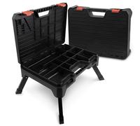 siwitec Escabeau pliable multifonction avec boîte de rangement jusqu'à 150 kg, tabouret pliant portable 2 en 1 avec mallette à outils vide, marchepied pliable, tabouret pliant