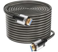 Siwket Câble HDMI à fibre optique 8 K 150 m, blindage en acier optique HDMI 2.1 48 Gbps Ultra High Speed 8K @ 60 Hz 4K @ 120 Hz Dynamic HDR eARC Dolby HDCP 2.2&2.3 pour HDTV/projecteur/home cinéma/TV