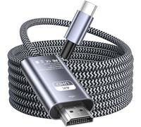 Siwket Câble USB C vers HDMI 3m [4K @ 30 Hz], câble tressé USB type C vers HDMI [compatible Thunderbolt 3] pour iPhone 15 série,MacBook Pro/Air 2021,iPad Pro/Air,Samsung Galaxy S21,S22