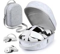 Siwket Grand étui de transport compatible avec les casques de jeu Meta Quest 3S/Quest 3 Official Original/Elite Strap VR, étui de voyage portable pour manettes tactiles