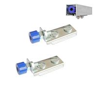 SIWOOD - Lot de 2 ensembles de chariot de limitation de roulette pour une utilisation avec des canaux de 4,8 cm de large et tous les canaux de jambe plus hauts de 4,8 cm ou plus grands (argent)