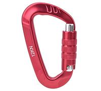 SIWOTED 1 pièces 7075 aluminium aérospatial 12KN boucle en forme de D mousqueton accessoire de sécurité extérieur (Rouge)
