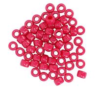 SIWOTED 100 pièces perles en plastique bricolage artisanat barbe entretoise graine perle fournitures Kit pour la fabrication de bracelets de bijoux (rose rouge 1)