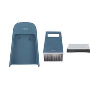 SIWOTED 3 pièces Mini brosse de nettoyage pelle à poussière dépoussiérage grattoir ensemble de brosses de bureau pour utilisation en Salon de manucure (Bleue)