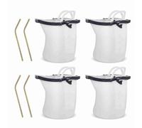 SIWOTED 4pcs Drink Pouch with 4 Straws 1.5L Food Grade Silicone Reusable Freezer Dishwasher Safe Juice Pouch for Party Outdoor