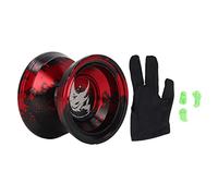 SIWOTED - Boule Yoyo pour Enfants, roulement insensible, Jouet Yoyo en Alliage à Rotation Stable avec Corde à Gants pour Enfants (Rouge Noir)