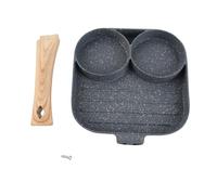 SIWOTED Egg Burger Maker Pan 3 Section Divided Grill Frying Pan Non Stick Omelet Pan for Home Kitchen