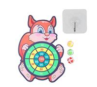 SIWOTED Jeu de fléchettes d'intérieur pour Enfants Jeu de fléchettes à Crochet et Boucle en Forme d'écureuil et Jeu de Boules de bâton