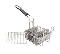 SIWOTED Panier à Friteuse à Tacos 4 Coquilles en Acier Inoxydable Poignée Amovible Utilisation Pratique Panier de Support de Friteuse à Tacos pour Restaurant à Domicile