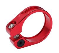 SIWOTED pince de tige de selle de vélo 31.8mm en alliage d'aluminium CNC coupe ergonomique conception creuse pince de tige de selle (Rouge)