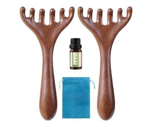 Six Claw Meridian Massage Comb, 2x Scalp Massage Tools, Ergonomic Portable Head Brush, Neck Body Relaxation, Ideal for Home, Spa, Travel, Wellness, Comfort, 5.91x2.83 inches