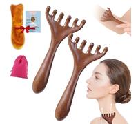 Six-Claw Meridian Massage Comb, Five Touch Therapy Comb, Gua Sha Comb for Men Women, Six Touch Therapy Comb Massager Tool for Scalp Eye Facial Neck Shoulder (2set-Six)
