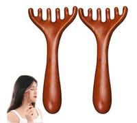 Six Claw Meridian Massage Comb, Head and Neck Massage Comb, Wooden Gua Sha Tool, For Head Face Eye Nose Jaw Neck Foot (2PCS)