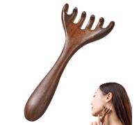 Six-claw Meridian Massage Comb, Natural Wooden Gua Sha Tool, Versatile Head Meridian Massage Comb, for Head Face Eye Nose Jaw And Neck (A)